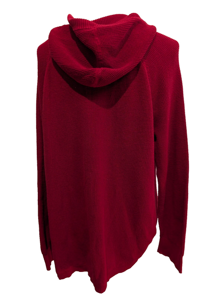 Pull Ralph Lauren (Lauren) Femme XL Rouge Foncé Capuche Plaque Logo 🏷️