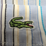 Chemise Lacoste Bleue À Rayures Taille 38 S Manches Longues