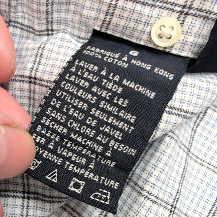 Chemise Nautica L Carreaux Made in Hong Kong Logo Brodé 100% Coton