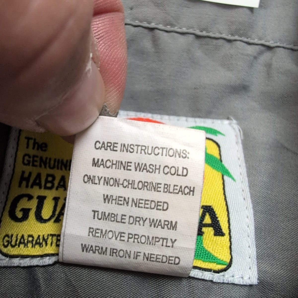 Chemise Guayabera Haband Cuba Panama Grise Brodée XL Manches Courtes
