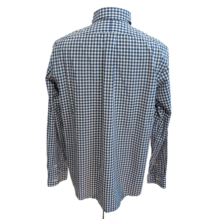 Chemise Ralph Lauren Custom Fit XL Vichy Bleu Blanc Logo Jaune
