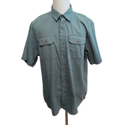 Chemise WRANGLER Homme L Verte Unie Manches Courtes 2 Poches à Rabat