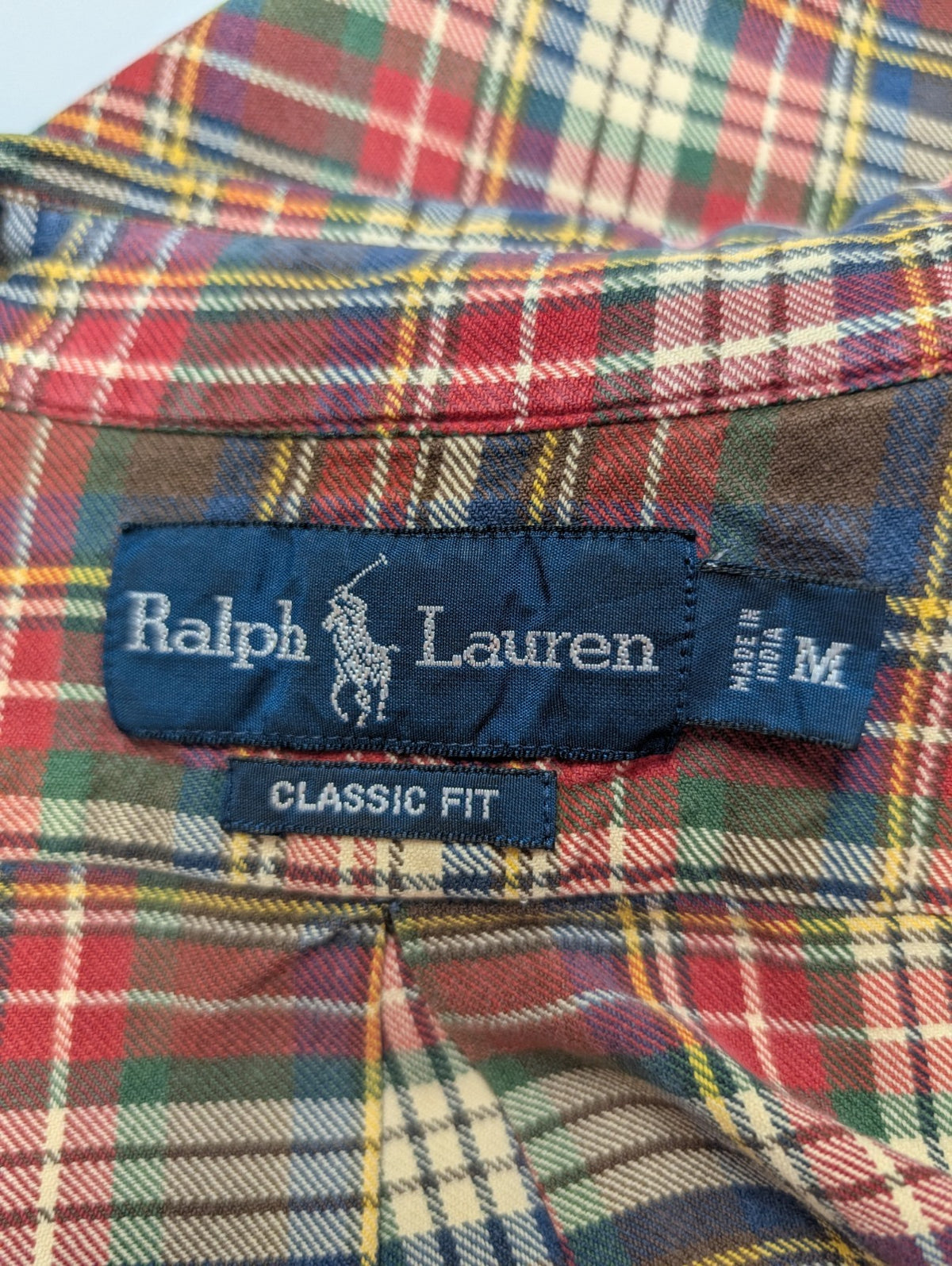 CHEMISE Ralph Lauren homme M Classic Fit ROUGE carreaux hiver