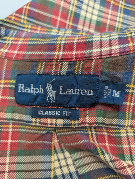 CHEMISE Ralph Lauren homme M Classic Fit ROUGE carreaux hiver