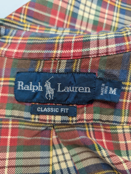 CHEMISE Ralph Lauren homme M Classic Fit ROUGE carreaux hiver