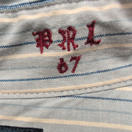 Chemise Ralph Lauren L Vintage Rayures Bleu Blanc Brodée Classic Fit Button Down