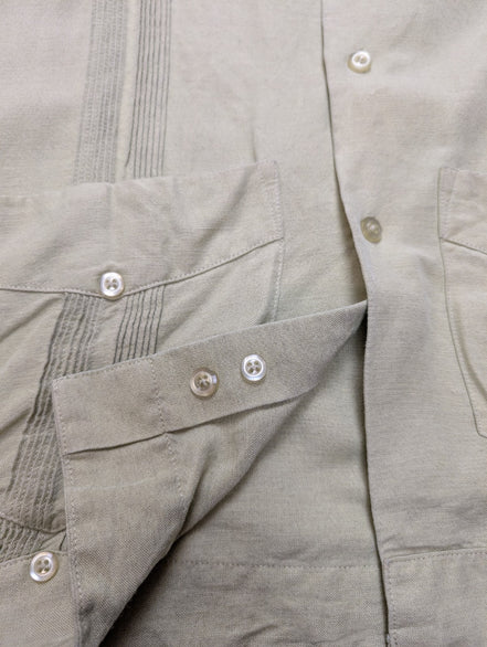 Chemise Hawaïenne HAVANA Vert Pâle Relief & 4 Poches - Taille M