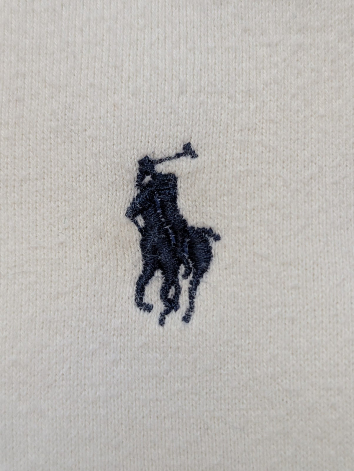 Pull Sweat Polo Ralph Lauren M blanc logo bleu brodé Made in Hong Kong