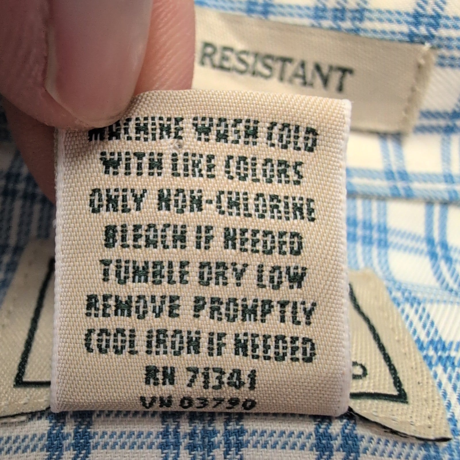 Chemise L.L. Bean blanche à carreaux bleus taille XXL #132e