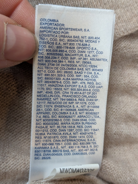 Pull Col V Tommy Hilfiger Marron Clair 100% Laine d'Agneau - Taille L / XL