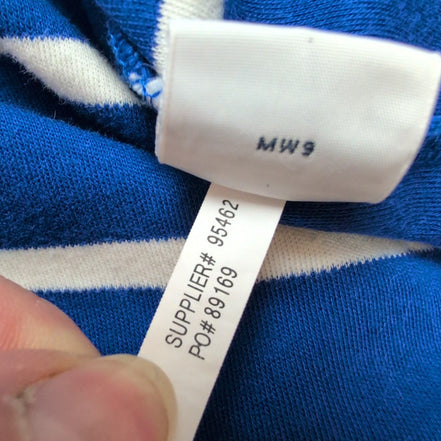Polo Ralph Lauren Homme L Bleu Rayures Blanches Logo Blanc Polo Manches Courtes