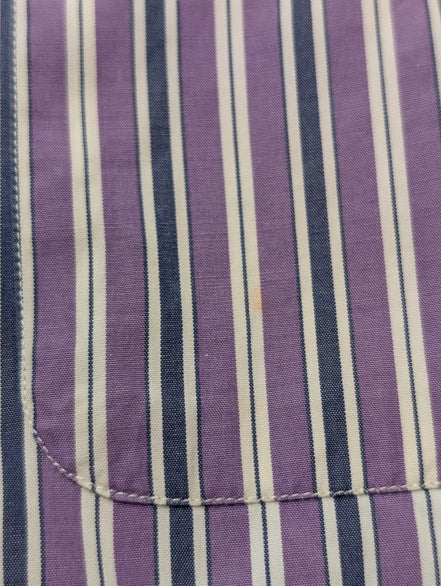 Chemise Polo Ralph Lauren Shirt M Curham Sport Violet Rayée Poche Col Classique