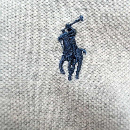 Polo Ralph Lauren Homme XL Gris Logo Bleu Marine Polo Manches Courtes