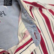 Chemise Bugle Boy Classics XL Rayures Rouge Bleu 100% Coton Vintage