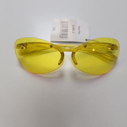 Lunettes de soleil Y2K Grand verre ovale Jaune transparent