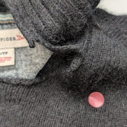 Pull Femme Tommy Hilfiger Noir Angora - Écharpe Intégrée - Taille XS