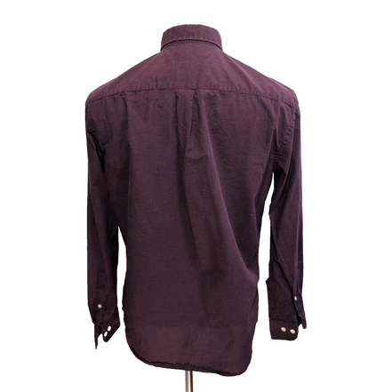 Chemise U.S. Polo Assn M Bordeaux Uni Slim Fit Logo Brodé Poche Coton