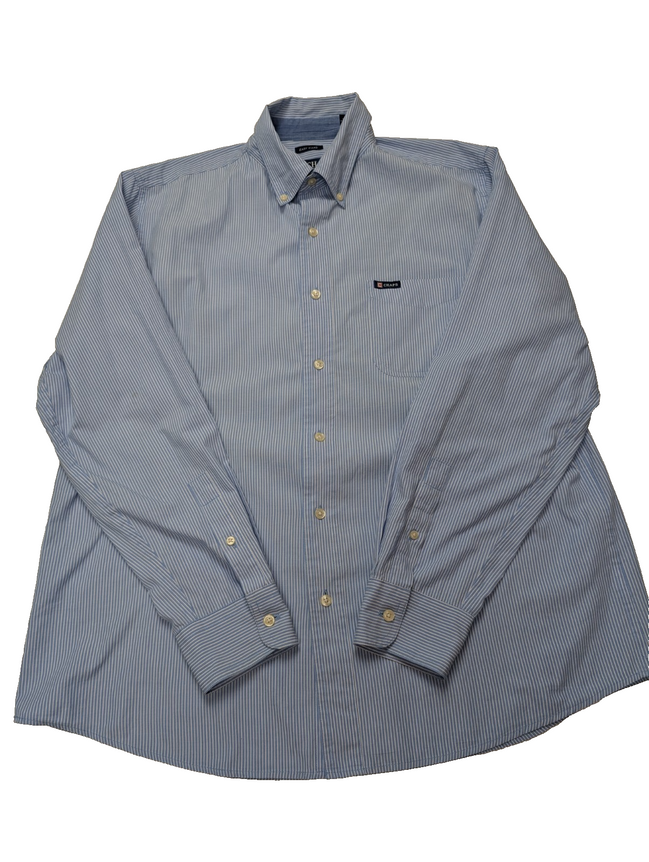 Chemise CHAPS bleu à rayures taille L #257ms