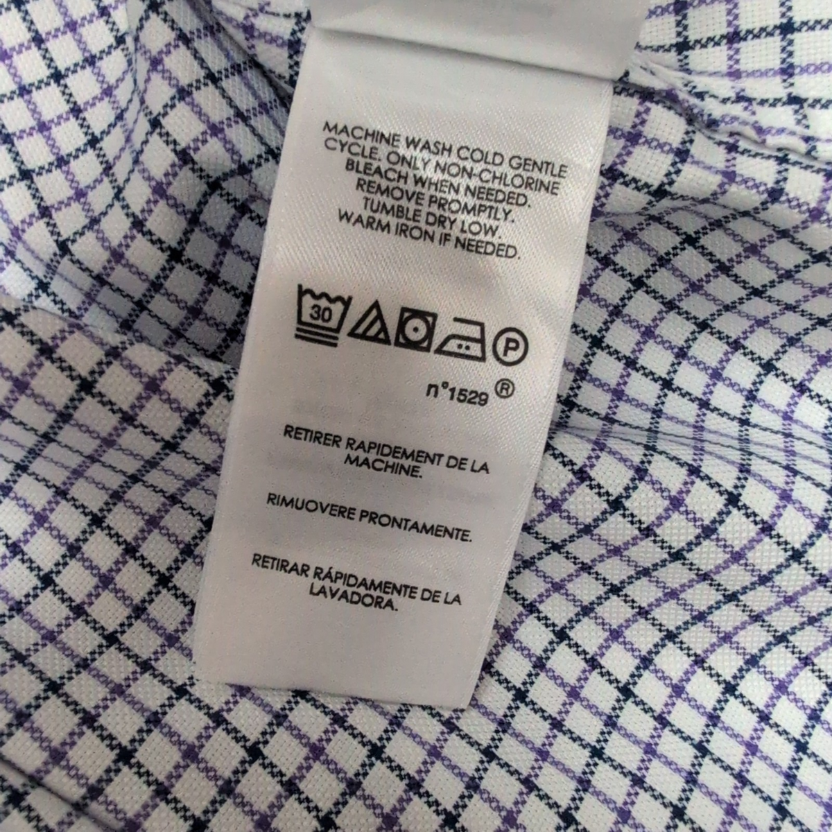 Chemise Ralph Lauren M L Violet Carreaux Oxford Slim Fit Shirt Col Classique