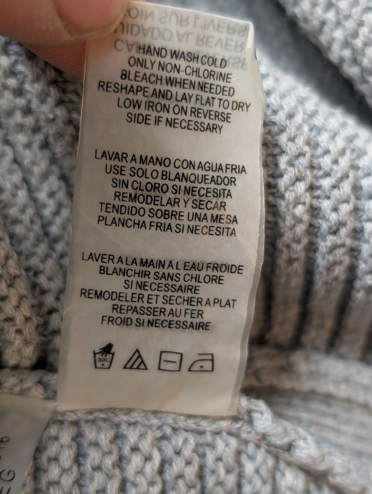 Pull Calvin Klein Col Rond Gris Clair Manches 3/4 Ficelées - Taille M