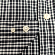 Chemise Chaps M noir blanc petits carreaux 100% coton manches longues