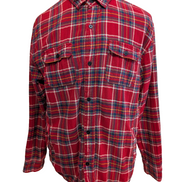 Modern Amusement Veste Surchemise Polaire Sherpa Carreaux Rouge L Hiver |255S