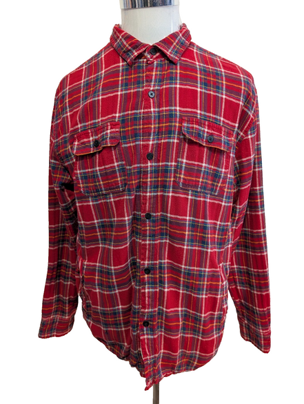 Modern Amusement Veste Surchemise Polaire Sherpa Carreaux Rouge L Hiver |255S