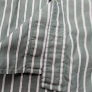 Chemise BURBERRY M Verte Rayures Blanches Oxford Logo Brodé Manches Longues