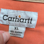 Chemise Carhartt Vintage Orange Patinée Manches Longues XXL