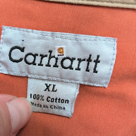 Chemise Carhartt Vintage Orange Patinée Manches Longues XXL