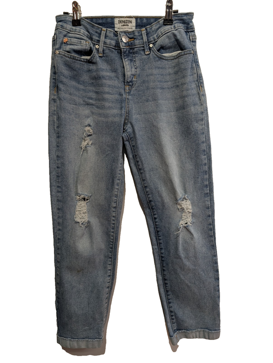 Jean Levi's Denizen Femme Bleu Clair Stretch Rock Troué Ourlet T34 W28