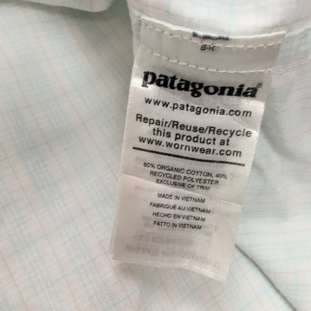 Chemise Patagonia XL Vert Carreaux Coton Organique Manches courtes