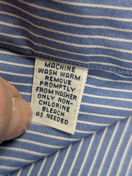 Chemise Ralph Lauren Manches Longues Yarmouth Rayures Bleu Blanc L