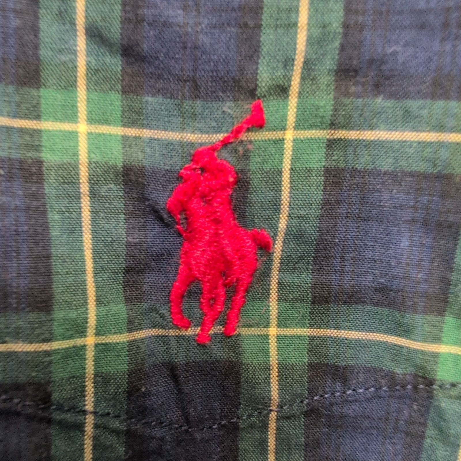Chemise Polo Ralph Lauren Lowell Sport M Carreaux Logo Rouge manches longues