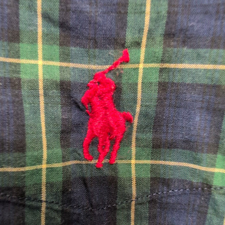 Chemise Polo Ralph Lauren Lowell Sport M Carreaux Logo Rouge manches longues