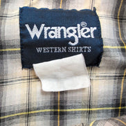 Chemise Wrangler Western Vintage Crème Carreaux Manches Courtes M