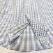 Chemise LL Bean bleu carreaux manches longues Wrinkle Resistant 1 poche L (2XL)