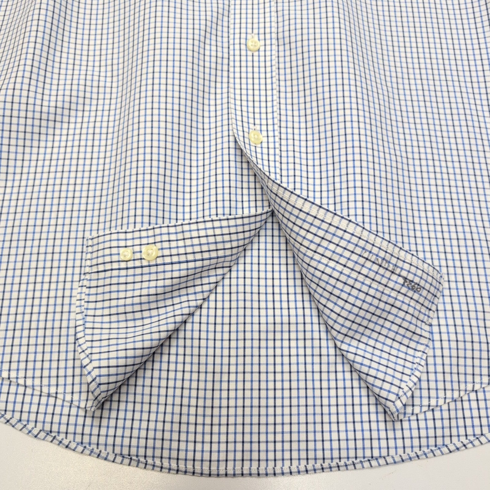 Chemise LL Bean bleu carreaux manches longues Wrinkle Resistant 1 poche L (2XL)