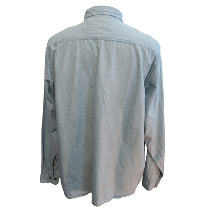 Chemise Wrangler Bleue Fines Rayures 100% Coton Manches Longues Taille XL