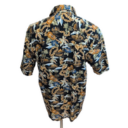 Chemise Hawaïenne Manches Courtes Pierre Cardin Noir Motif Tropical L