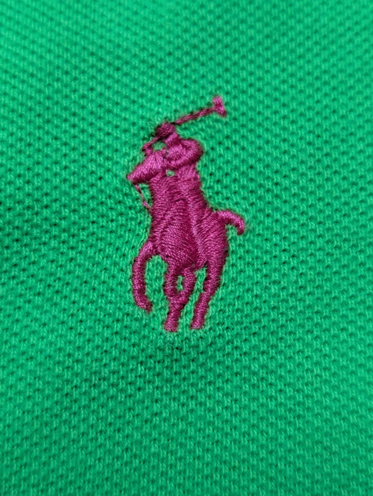Polo manches courtes Polo Ralph Lauren femme L vert logo rose Skinny Fit