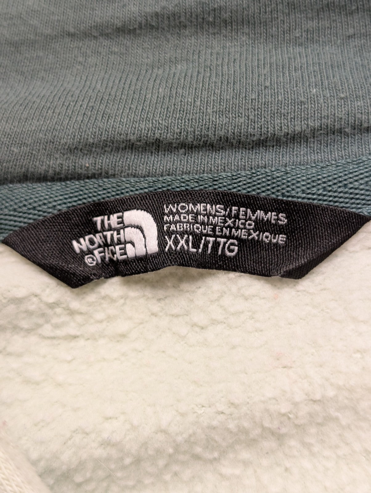 The North Face Sweat à Capuche Vert Pistache - Logo Kaki - Taille XXL Femme
