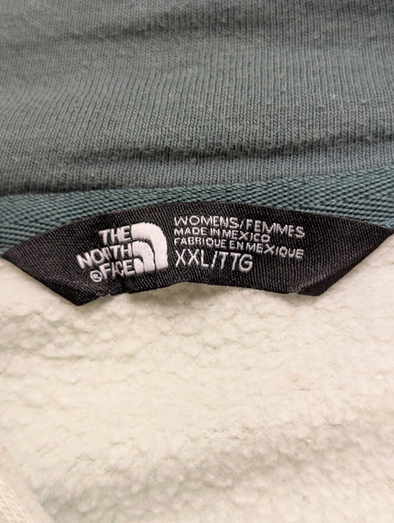 The North Face Sweat à Capuche Vert Pistache - Logo Kaki - Taille XXL Femme