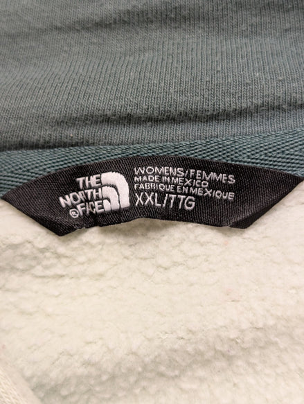 The North Face Sweat à Capuche Vert Pistache - Logo Kaki - Taille XXL Femme