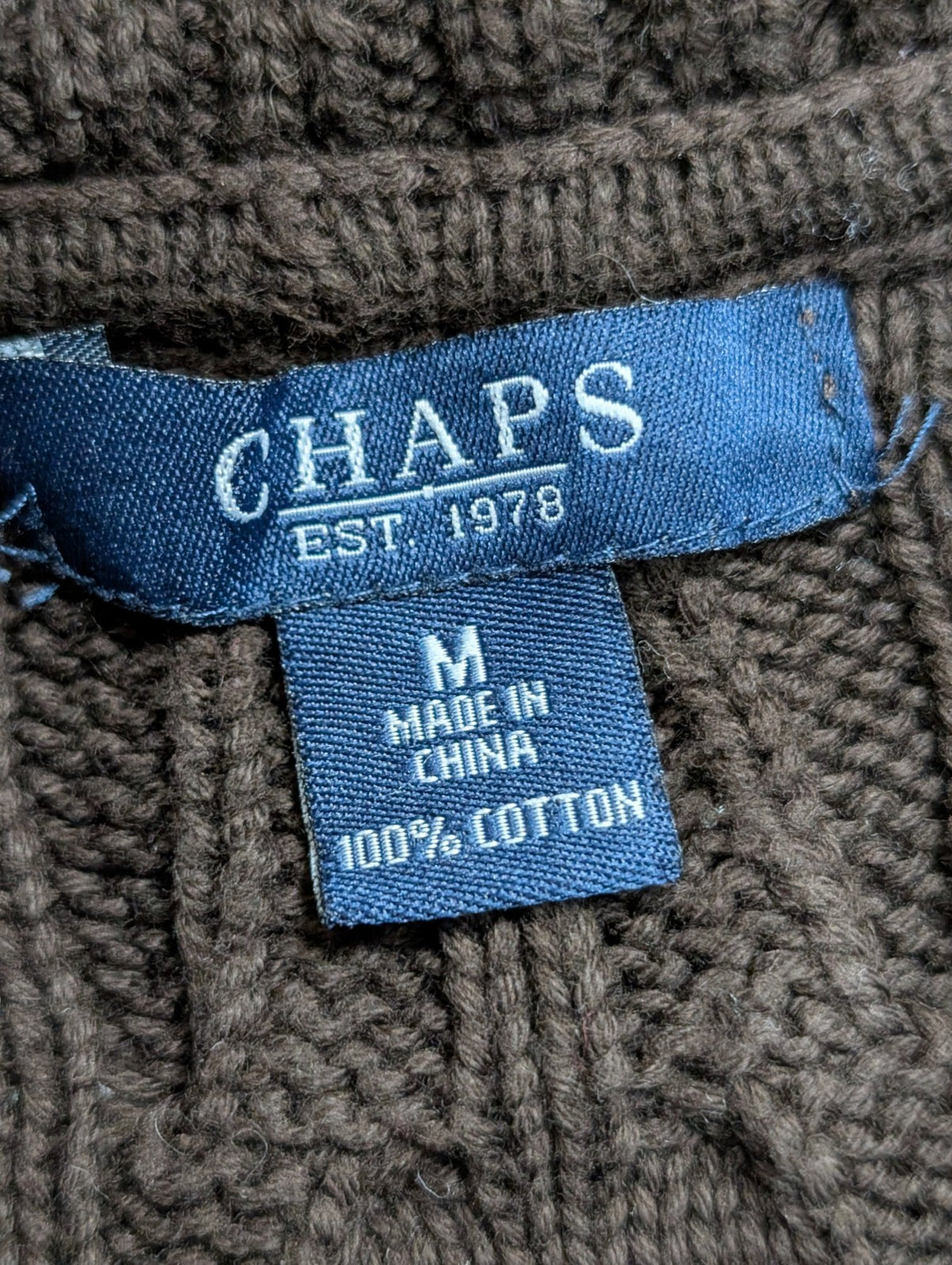 Pull Sans Manches CHAPS Femme Marron Col Roulé sans manches Taille M 100% Coton
