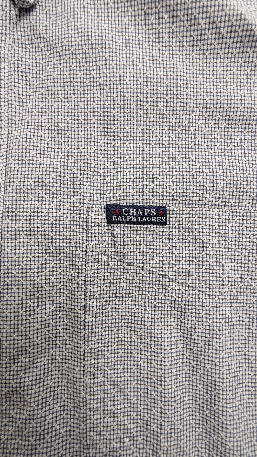 Chemise Chaps Ralph Lauren L carreaux blanc gris shirt button down