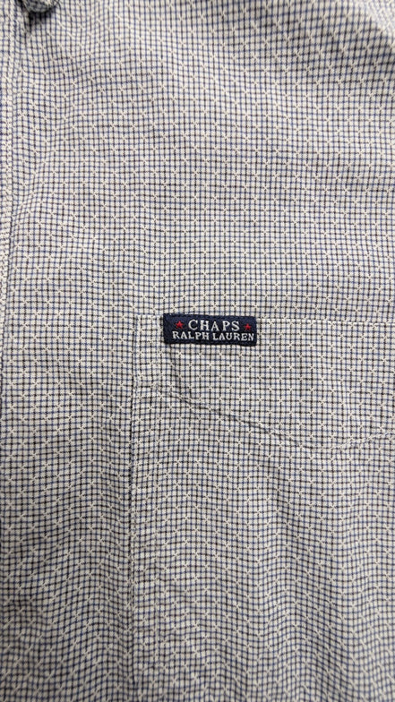 Chemise Chaps Ralph Lauren L carreaux blanc gris shirt button down
