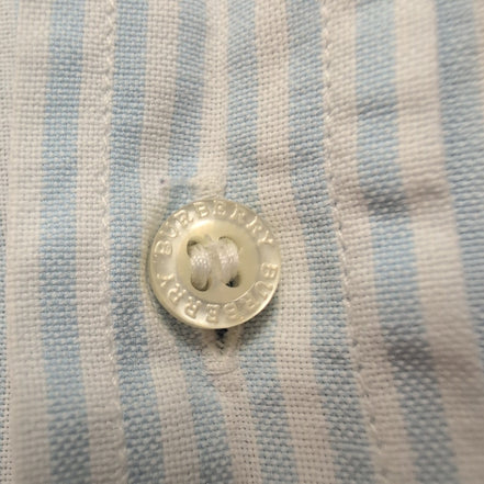 Chemise BURBERRY L bleu à rayures logo brodé 100% coton excellent état