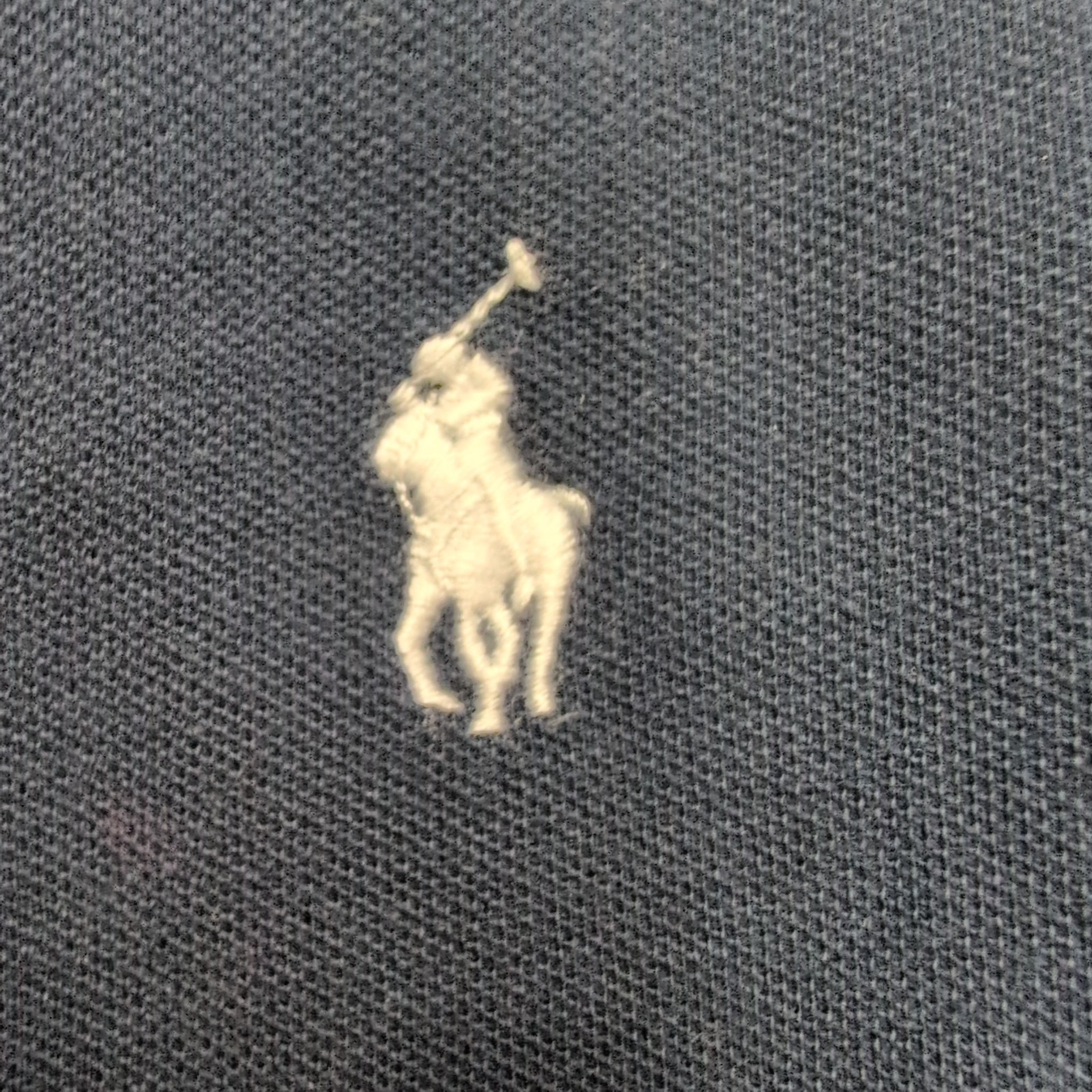 Chemise Ralph Lauren XXL Featherweight Mesh Coton Piqué Bleu Marine Logo Blanc