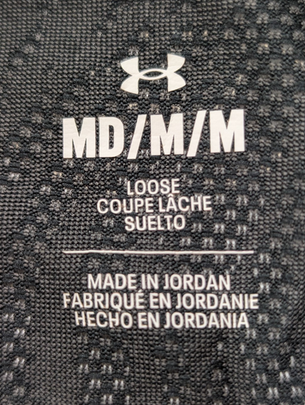 T-shirt de Sport Under Armour Col V Motifs Noir & Gris Femme Taille M